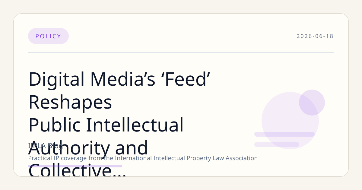 Digital Media’s ‘Feed’ Reshapes Public Intellectual Authority and Collective Discourse
