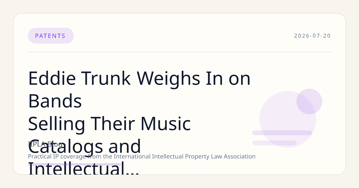 Eddie Trunk Weighs In on Bands Selling Their Music Catalogs and Intellectual Property Rights