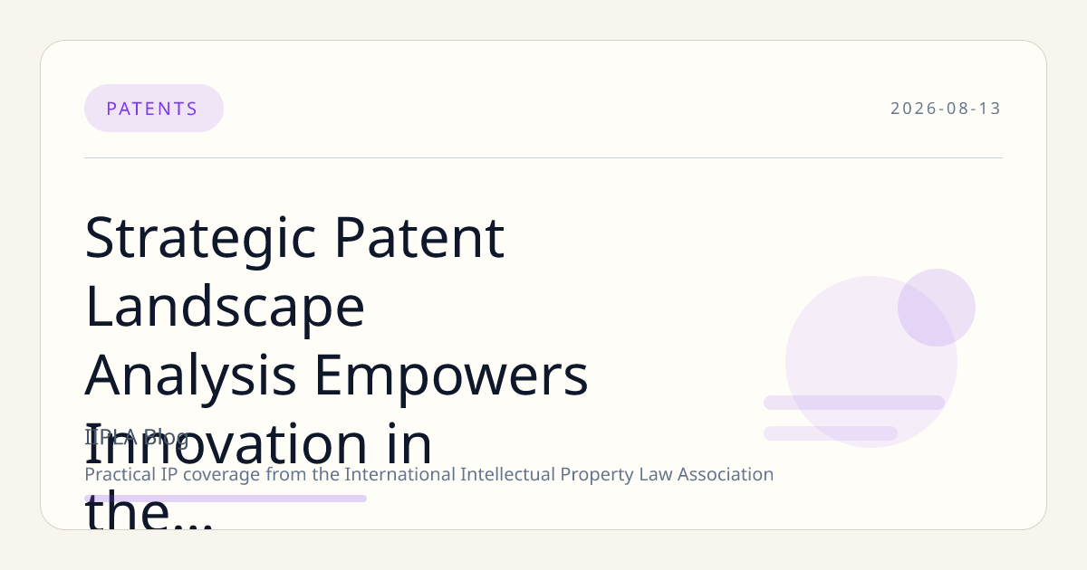 Strategic Patent Landscape Analysis Empowers Innovation in the Energy Sector