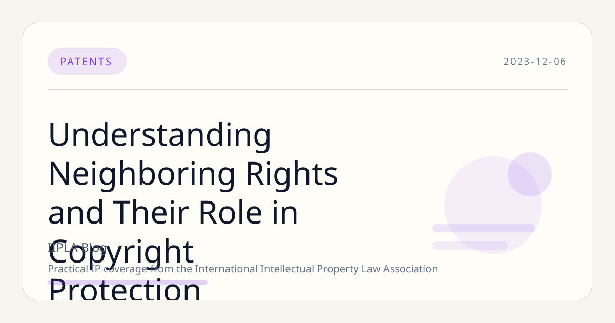 Understanding Neighboring Rights and Their Role in Copyright Protection