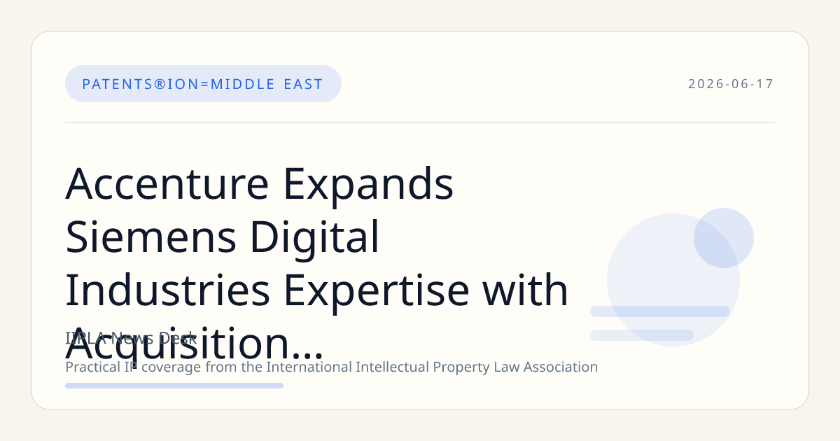 Accenture Expands Siemens Digital Industries Expertise with Acquisition of Industries eXcellence Group
