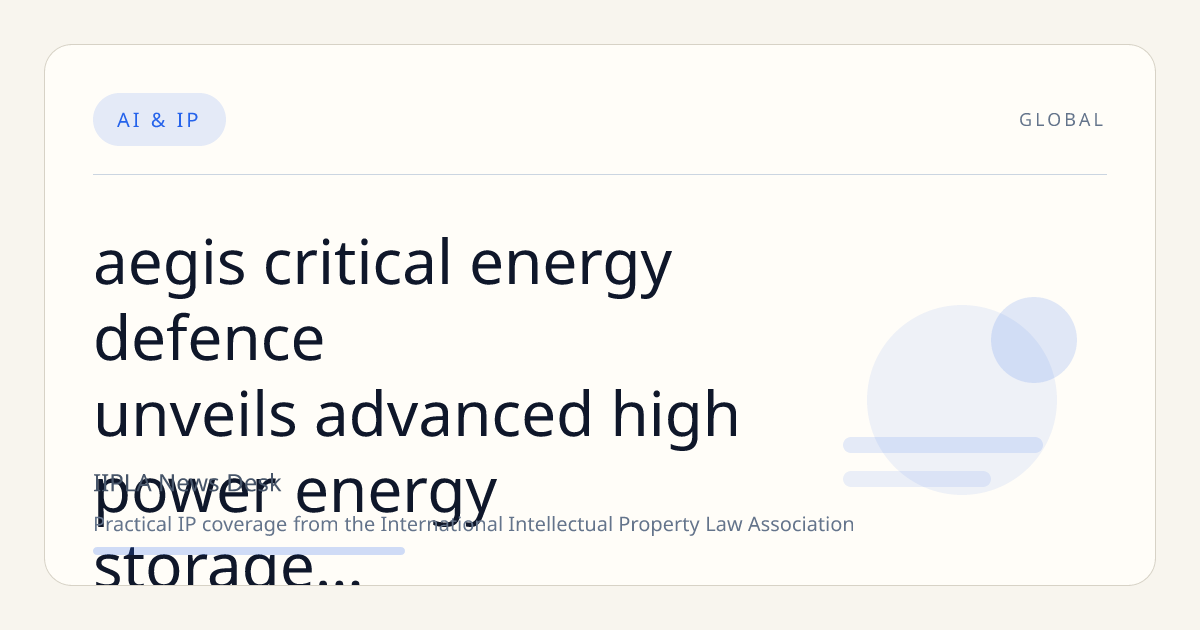 Aegis Critical Energy Defence Unveils Advanced High-Power Energy Storage Platform in Partnership with McMaster University