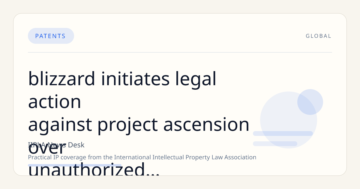 Blizzard Initiates Legal Action Against Project Ascension Over Unauthorized World of Warcraft Server