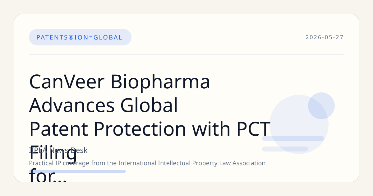 CanVeer Biopharma Advances Global Patent Protection with PCT Filing for AlveoShield™ in Respiratory Disease Treatment