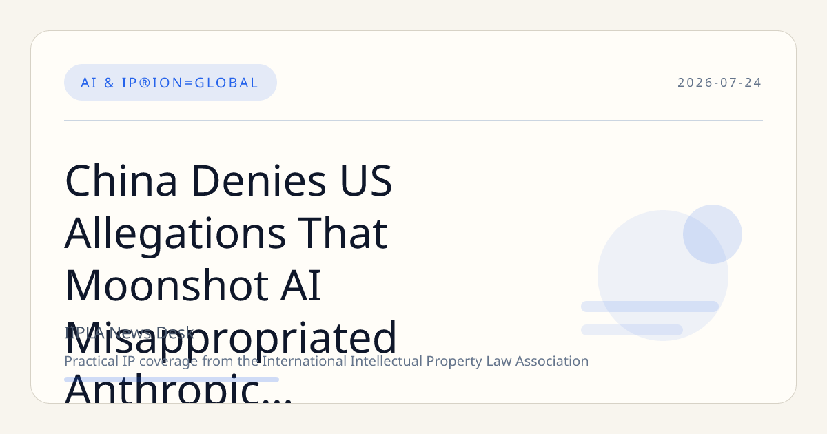 China Denies US Allegations That Moonshot AI Misappropriated Anthropic Technology Amid Rising AI Rivalry