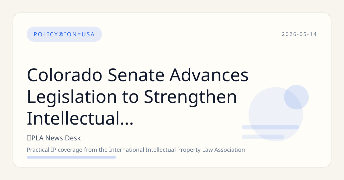 Colorado Senate Advances Legislation to Strengthen Intellectual Property Protections for Artists