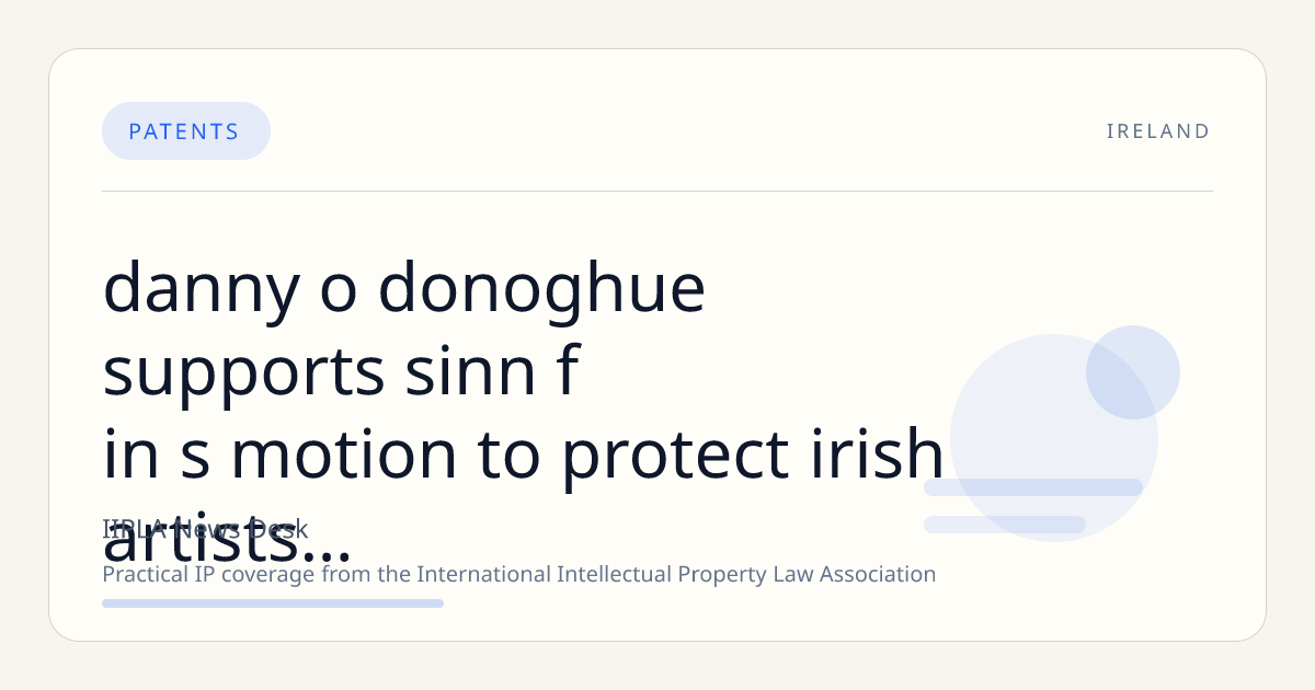Danny O’Donoghue Supports Sinn Féin’s Motion to Protect Irish Artists’ Copyrights Against AI Exploitation