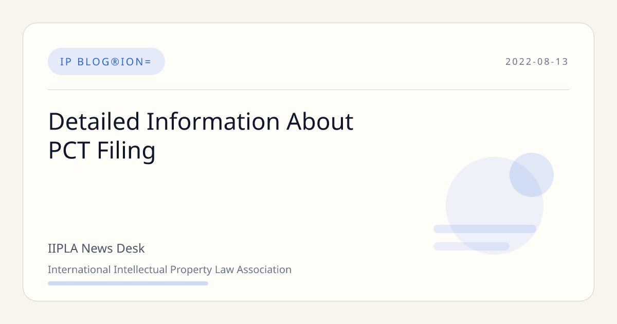 Detailed Information About PCT | IIPLA | IIPLA