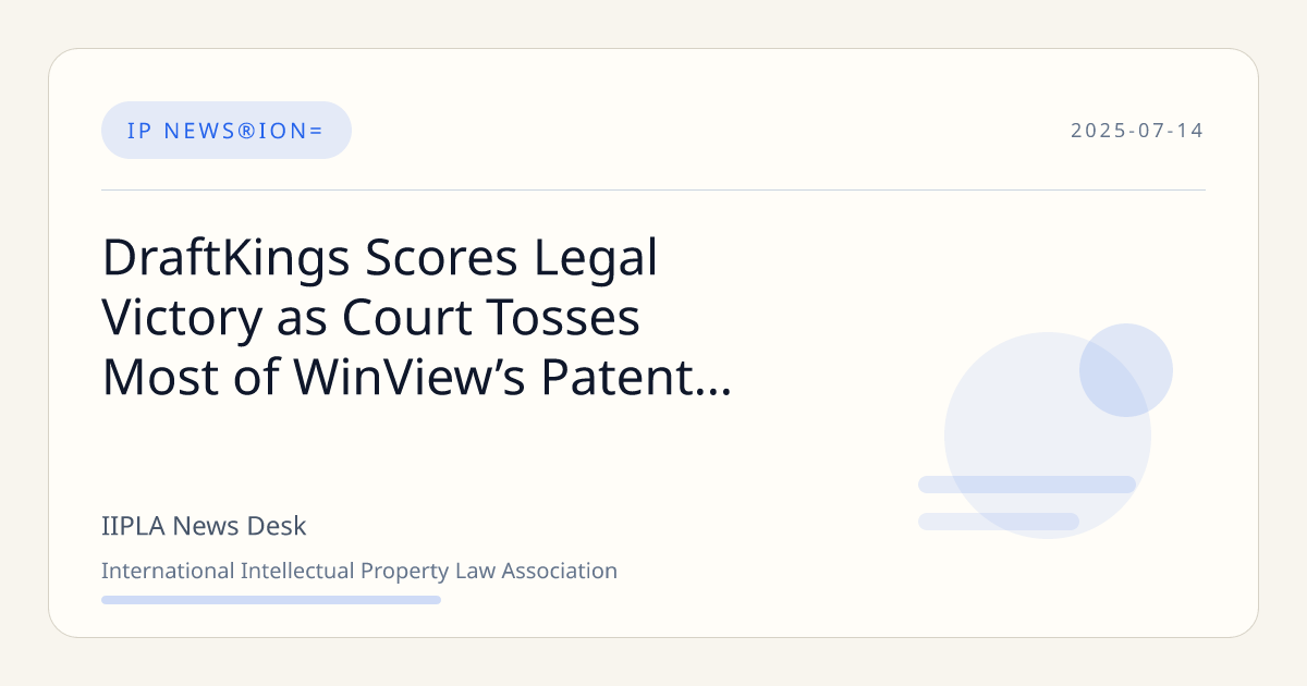 DraftKings Scores Legal Victory as Court Tosses Most of WinView’s ...