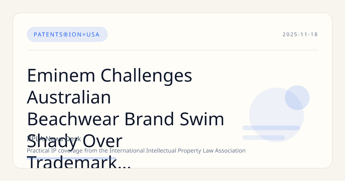 Eminem Challenges Australian Beachwear Brand Swim Shady Over Trademark Conflict