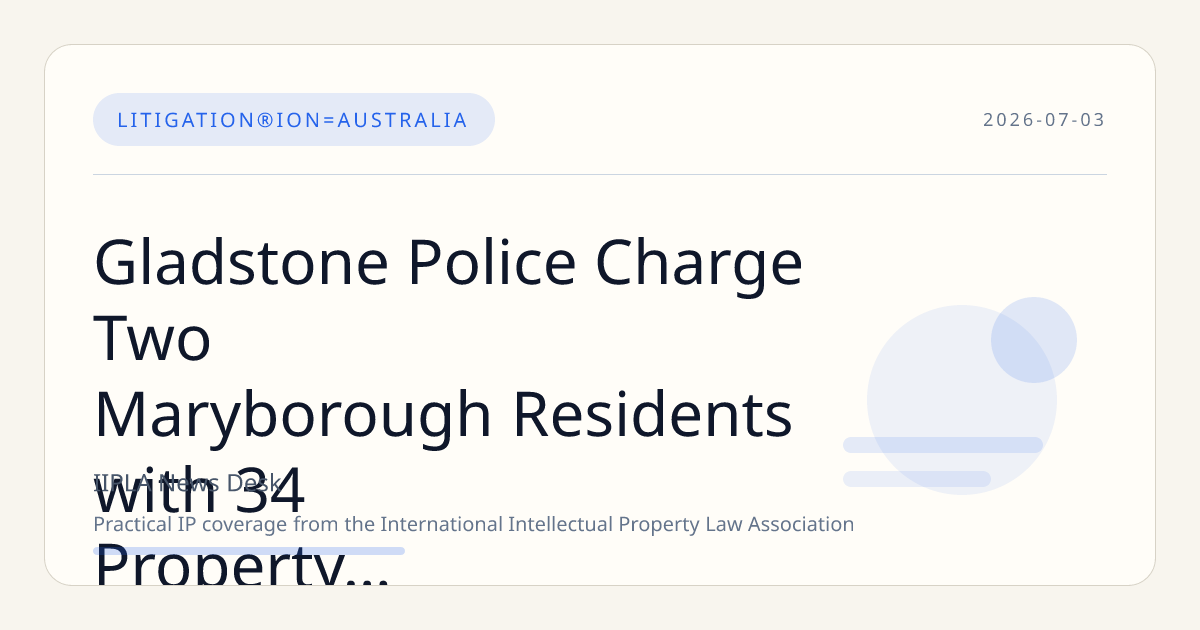 Gladstone Police Charge Two Maryborough Residents with 34 Property Offences
