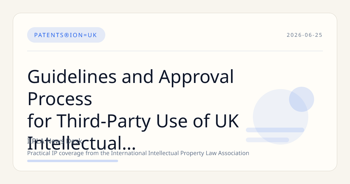 Guidelines and Approval Process for Third-Party Use of UK Intellectual Property Office Logo