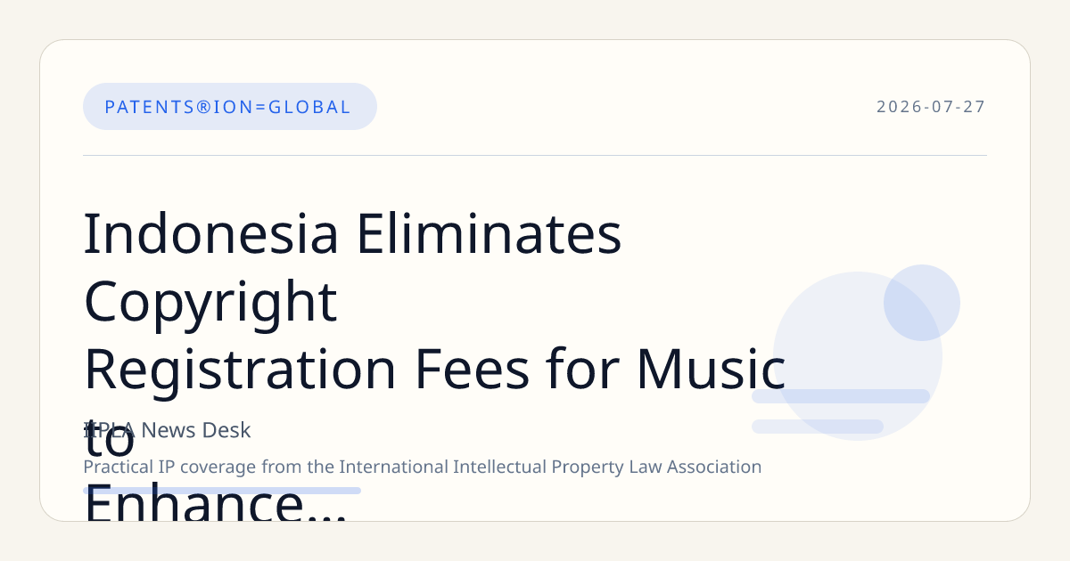 Indonesia Eliminates Copyright Registration Fees for Music to Enhance National Database and Royalty Distribution