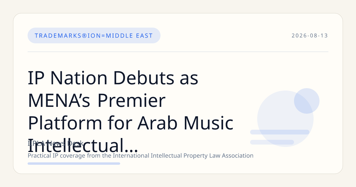 IP Nation Debuts as MENA’s Premier Platform for Arab Music Intellectual Property Investment
