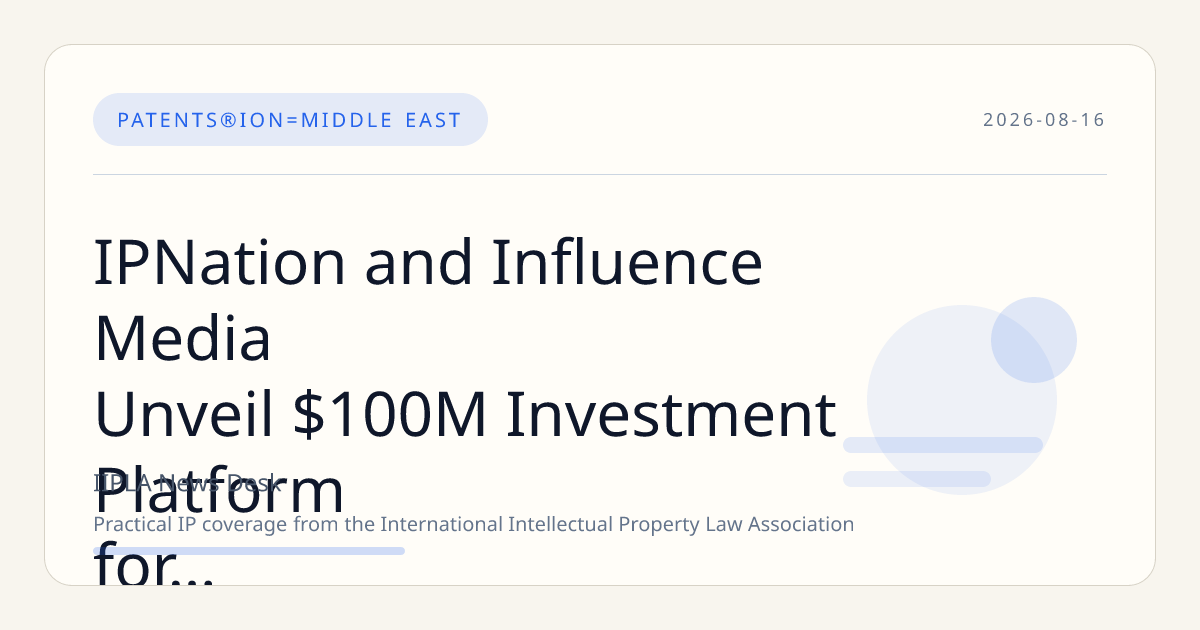 IPNation and Influence Media Unveil $100M Investment Platform for Arabic Music IP in MENA