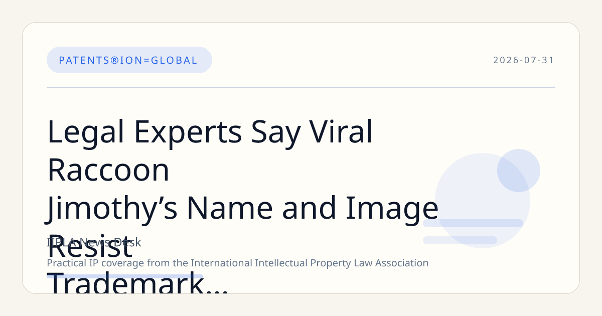 Legal Experts Say Viral Raccoon Jimothy’s Name and Image Resist Trademark Ownership