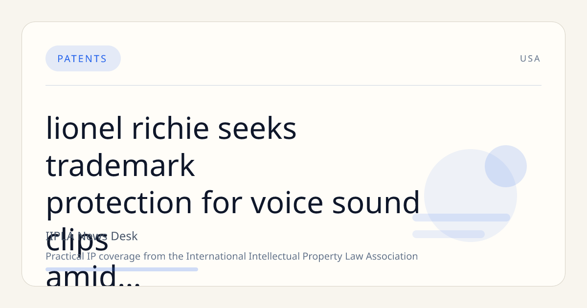 Lionel Richie Seeks Trademark Protection for Voice Sound Clips Amid Rising Celebrity AI Voice Safeguards