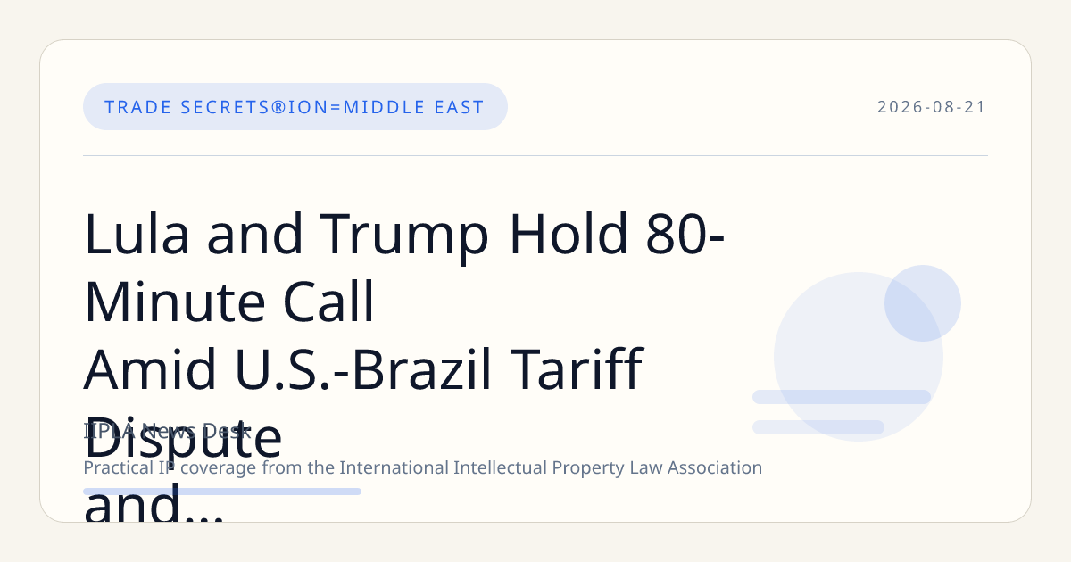 Lula and Trump Hold 80-Minute Call Amid U.S.-Brazil Tariff Dispute and Trade Talks