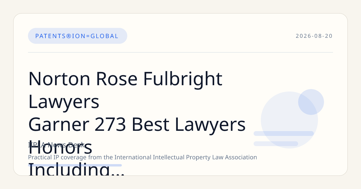 Norton Rose Fulbright Lawyers Garner 273 Best Lawyers Honors Including Seven ‘Lawyer of the Year’ Awards