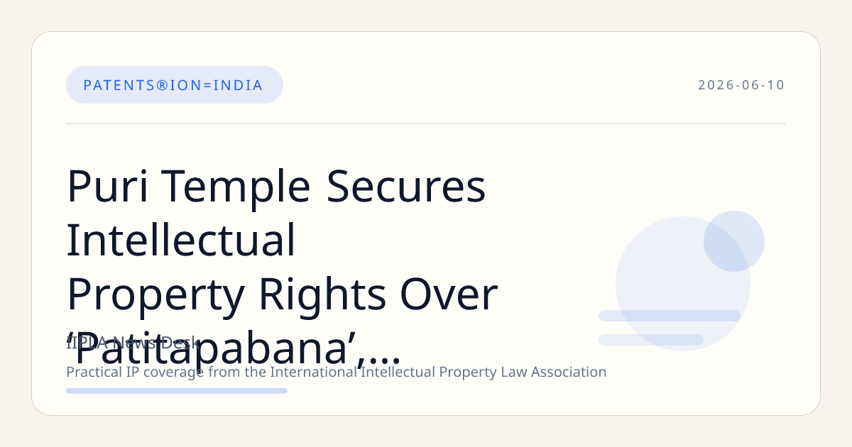 Puri Temple Secures Intellectual Property Rights Over ‘Patitapabana’, ‘Ananda Bajara’, and ‘Nilachakara’