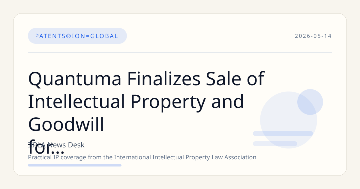 Quantuma Finalizes Sale of Intellectual Property and Goodwill for Low-Carb Beverage Brand
