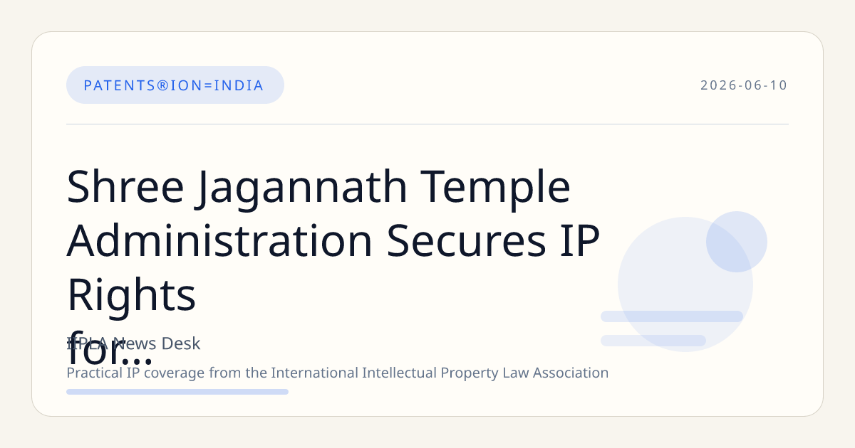 Shree Jagannath Temple Administration Secures IP Rights for Iconic Names and Logos