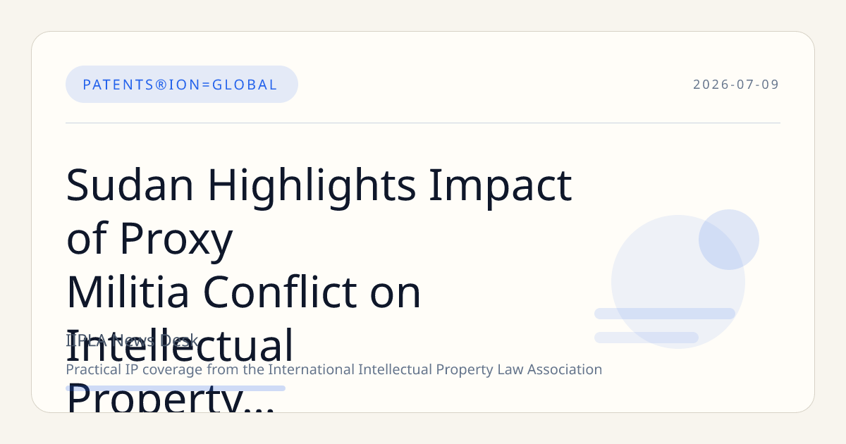 Sudan Highlights Impact of Proxy Militia Conflict on Intellectual Property Development at WIPO Assembly