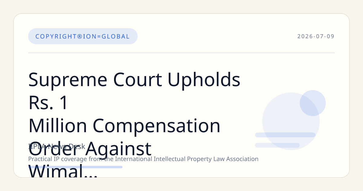 Supreme Court Upholds Rs. 1 Million Compensation Order Against Wimal Weerawansa for Copyright Violation