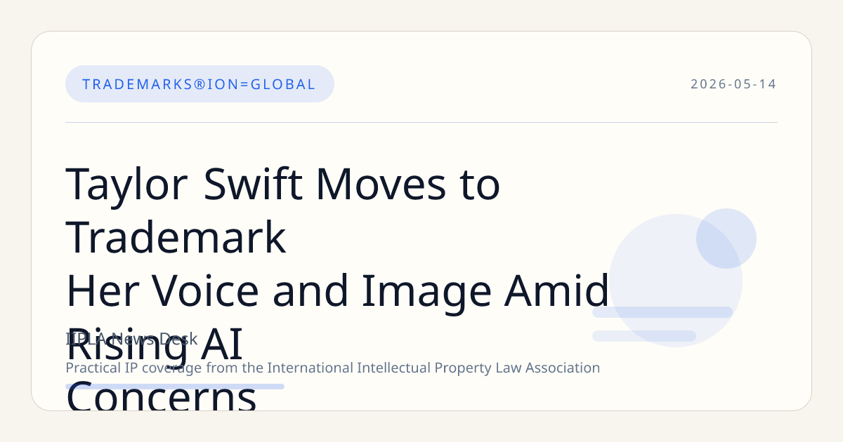 Taylor Swift Moves to Trademark Her Voice and Image Amid Rising AI Concerns