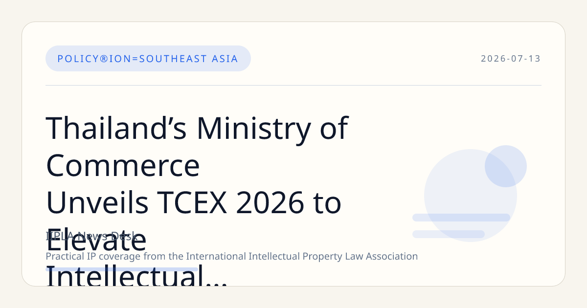 Thailand’s Ministry of Commerce Unveils TCEX 2026 to Elevate Intellectual Property in Creative Industries