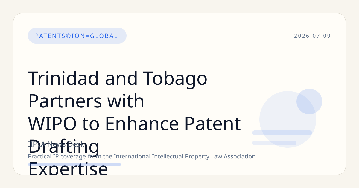 Trinidad and Tobago Partners with WIPO to Enhance Patent Drafting Expertise