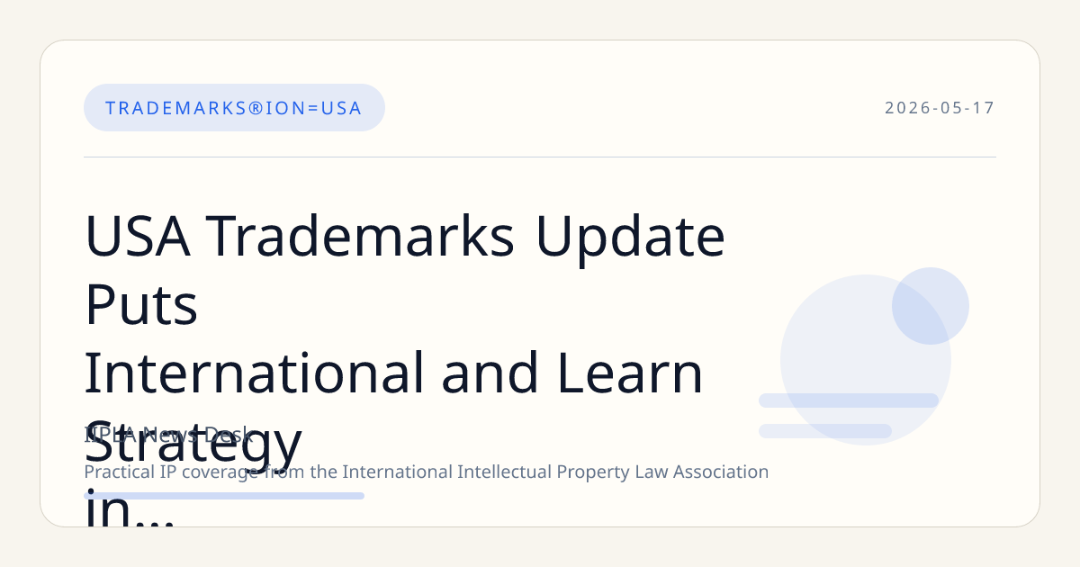 USA Trademarks Update Puts International and Learn Strategy in Focus