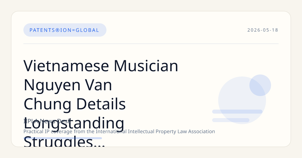 Vietnamese Musician Nguyen Van Chung Details Longstanding Struggles with Intellectual Property Theft